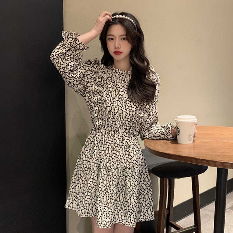 Real shooting and real price - New Korean leisure floral A-line dress for women in spring and summer