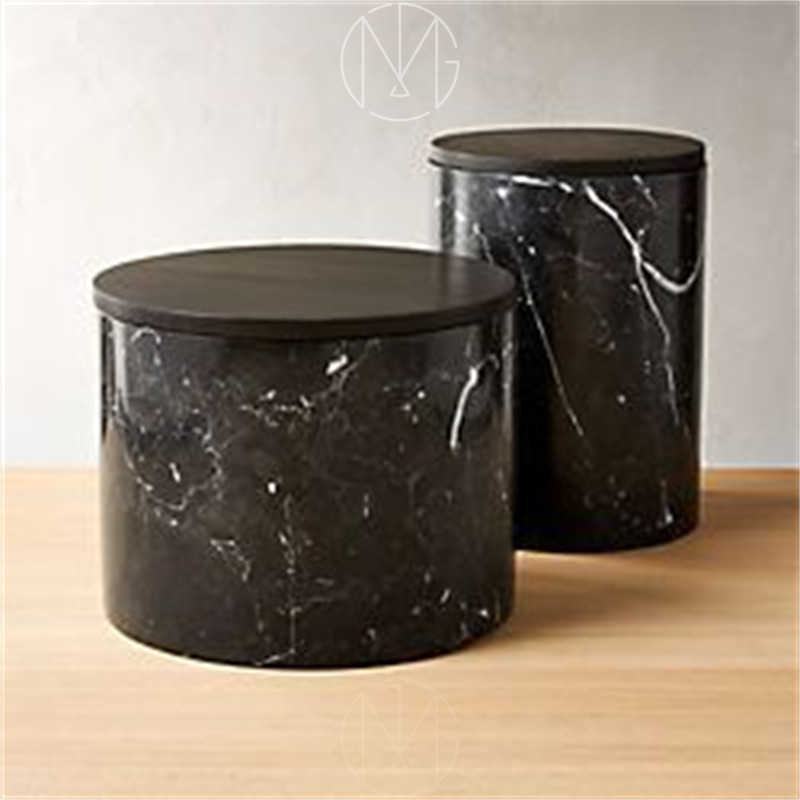 天然大理石花盆栽摆件家居饰品储物罐欧式房间圆形收纳罐首饰盒子