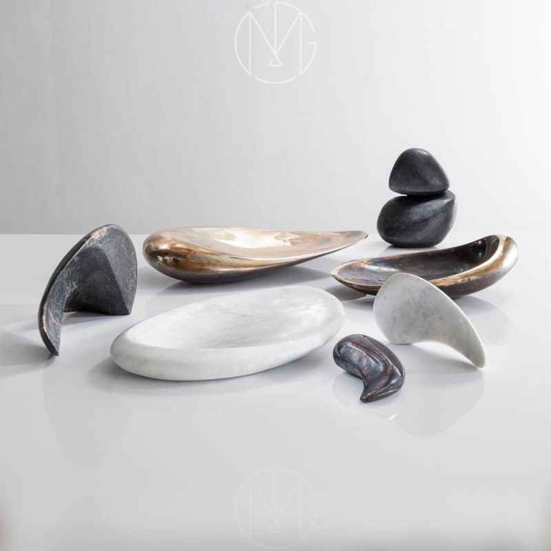 现代简约大理石水果托盘样板间商用托盘糕点茶几餐桌收纳托盘摆件