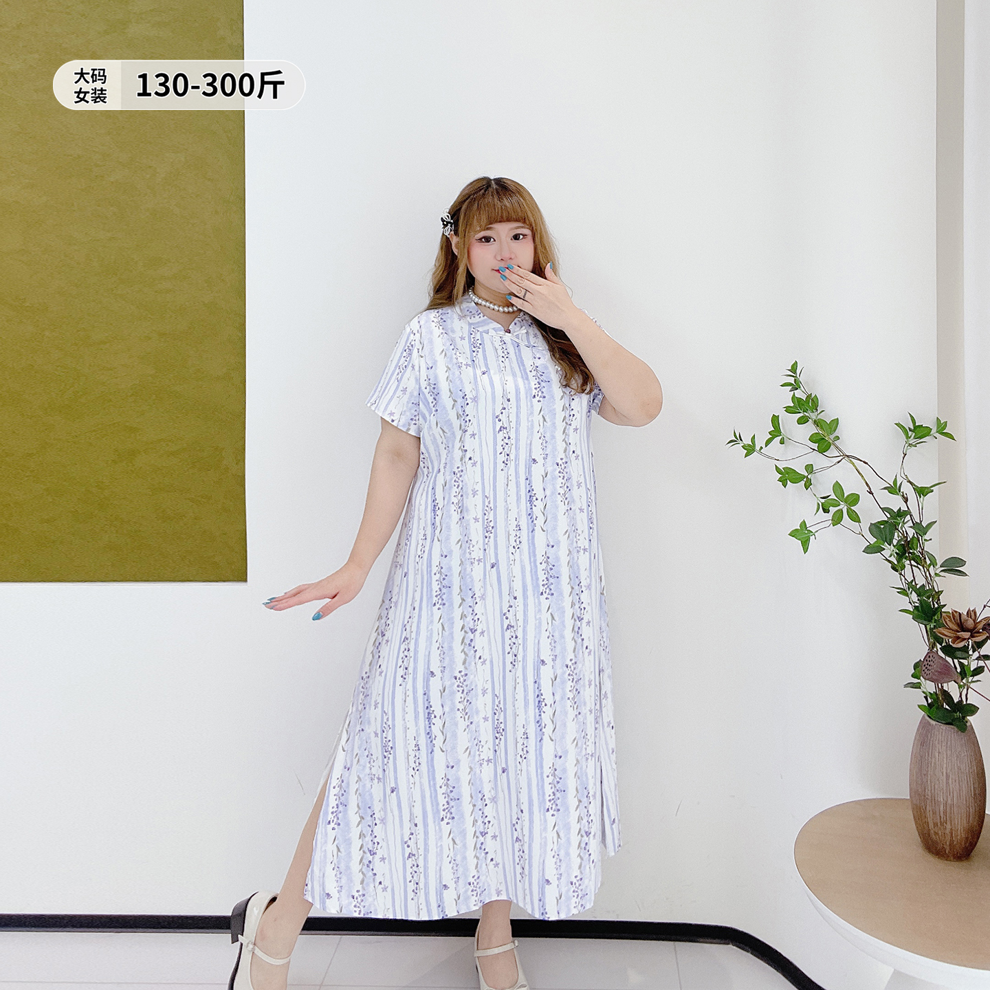 国风气质盘扣收腰显瘦碎花连衣裙