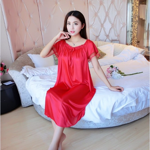 夏季女人睡衣冰丝睡裙真丝绸女士连衣裙雪纺女款200斤220斤5XL6XL