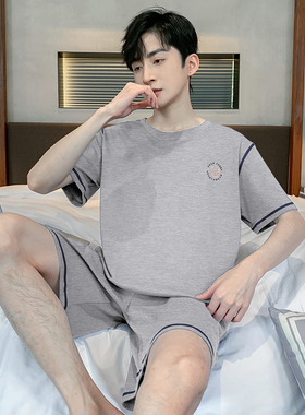 睡衣短袖短裤男夏季特大码纯棉胖GG男士200斤250斤套装4XL5XL6XL