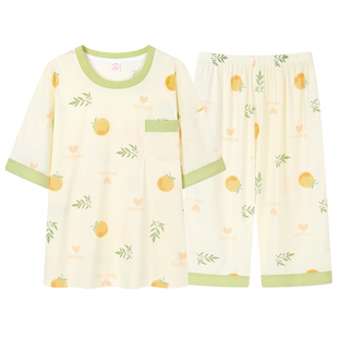 纯棉胖mm家居服220斤240斤6XL 超大码 睡衣女士200斤夏季 短袖 七分裤