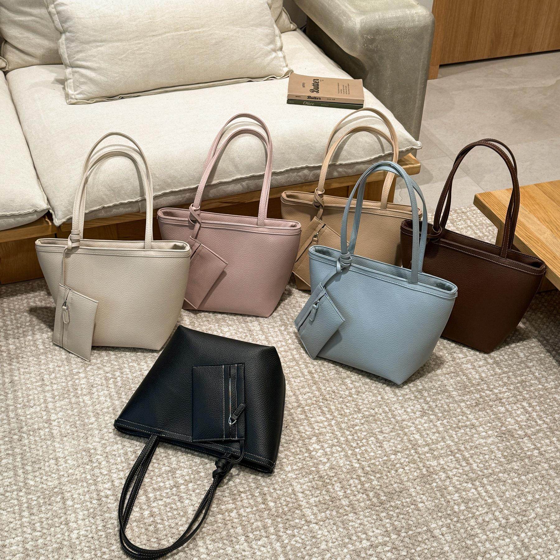 高级感复古手提菜篮子腋下水桶包2026新款荔枝纹通勤女单肩托特包,箱包皮具/热销女包/男包,单肩包,淘宝优惠券,粉丝福利购,淘宝优惠卷