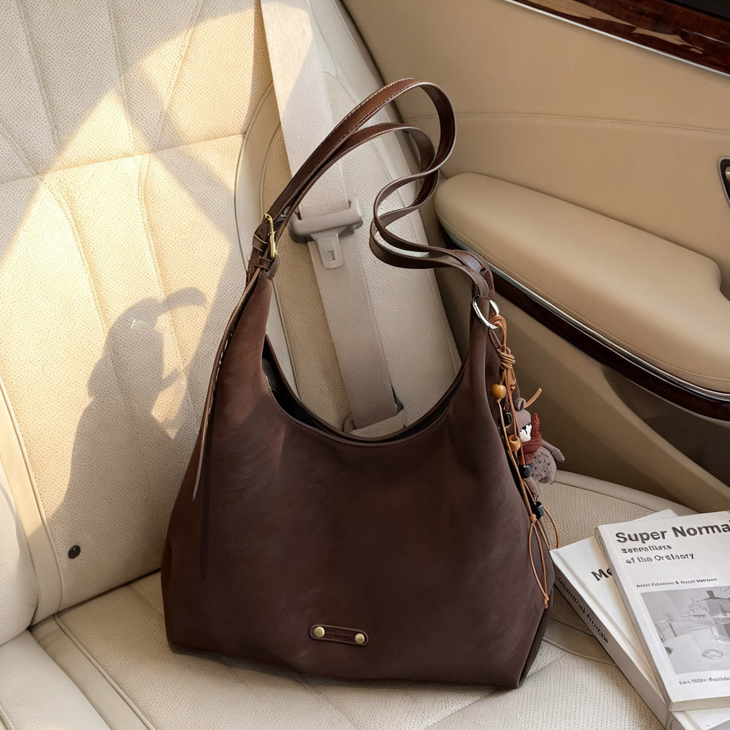 简约高级感麂皮绒包包女式2025秋冬通勤单肩斜挎包上班外出托特包,箱包皮具/热销女包/男包,单肩包,淘宝优惠券,粉丝福利购,淘宝优惠卷