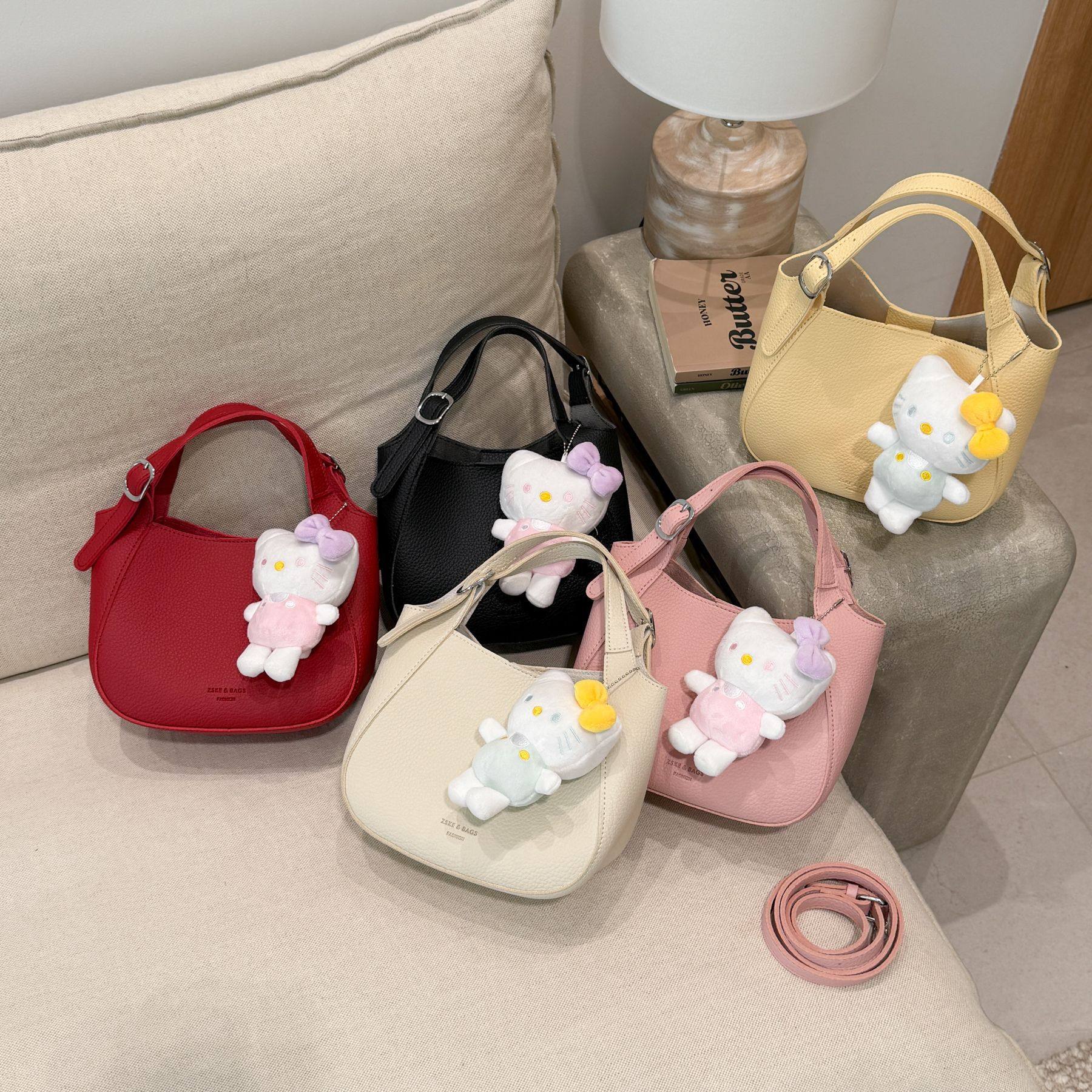 2026新款时尚百搭荔枝纹高级感手提包腋下包斜挎包水桶包菜篮子包,箱包皮具/热销女包/男包,单肩包,淘宝优惠券,粉丝福利购,淘宝优惠卷