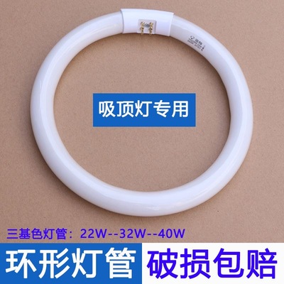 圆形环形灯管T5 22瓦T6 32w荧光灯o型40w55w吸顶灯家用节能三基色