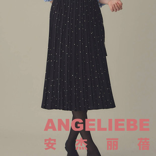 ANGELIEBE孕妇半身裙日本直供春夏可穿雪纺百褶半身裙孕妇装 春秋