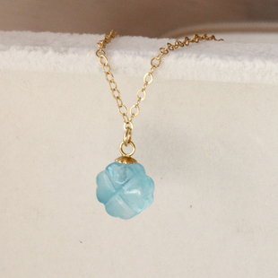 天然海宝蓝项链女款细不褪色小众设计送朋友闺蜜高级