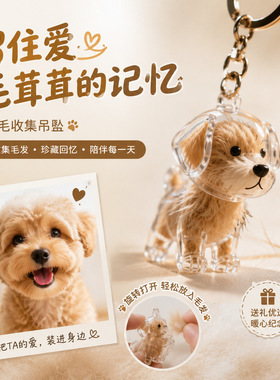 透明猫咪毛发存放胶囊吊饰扭蛋猫毛收纳盒钥匙扣纪念汽车挂件