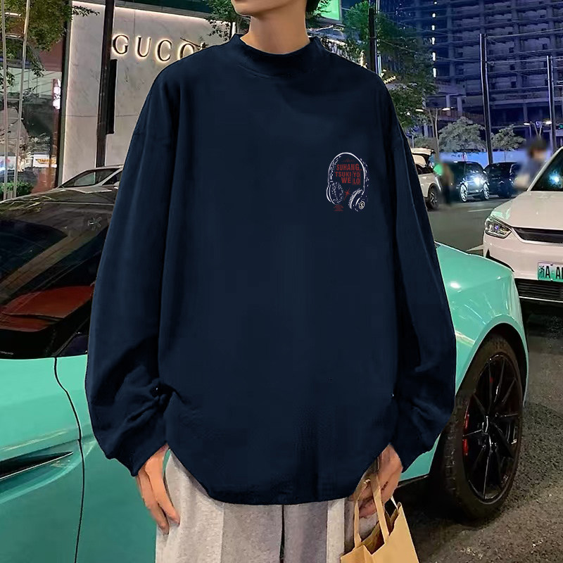 秋冬大码双面绒保暖磨毛德绒半高领长袖t恤青少年内衣打底衫上衣