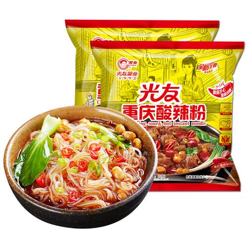 光友重庆酸辣粉90g*5袋 四川非油炸细粉丝泡面麻辣方便面速食夜宵