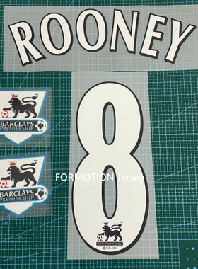 球衣号码英超复古8号鲁尼白色号码 热转印散号烫印