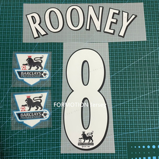 球衣号码英超复古8号鲁尼白色号码 热转印散号烫印