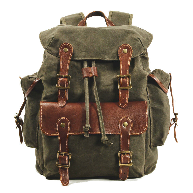 奇古西男女背包防污复刻油蜡布军旅行包户外双肩包新潮大学生书包,箱包皮具/热销女包/男包,双肩背包,淘宝优惠券,粉丝福利购,淘宝优惠卷