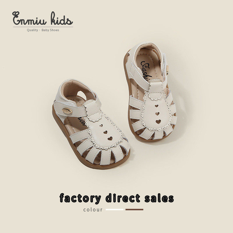 女童夏季真皮凉鞋公主风包头防踢学步鞋舒适透气可爱甜美