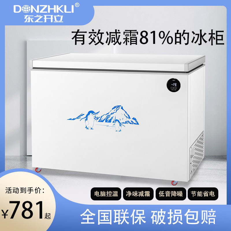 小型家用节能无霜冷柜冷冻冷藏商用冰柜卧式冷冻柜电脑控温小冰柜