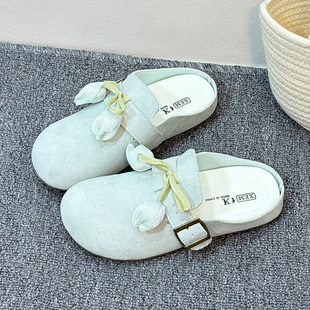 女夏薄款 一脚蹬勃肯鞋 外穿软底休闲鞋 配裙子超火半拖鞋 女2025新款