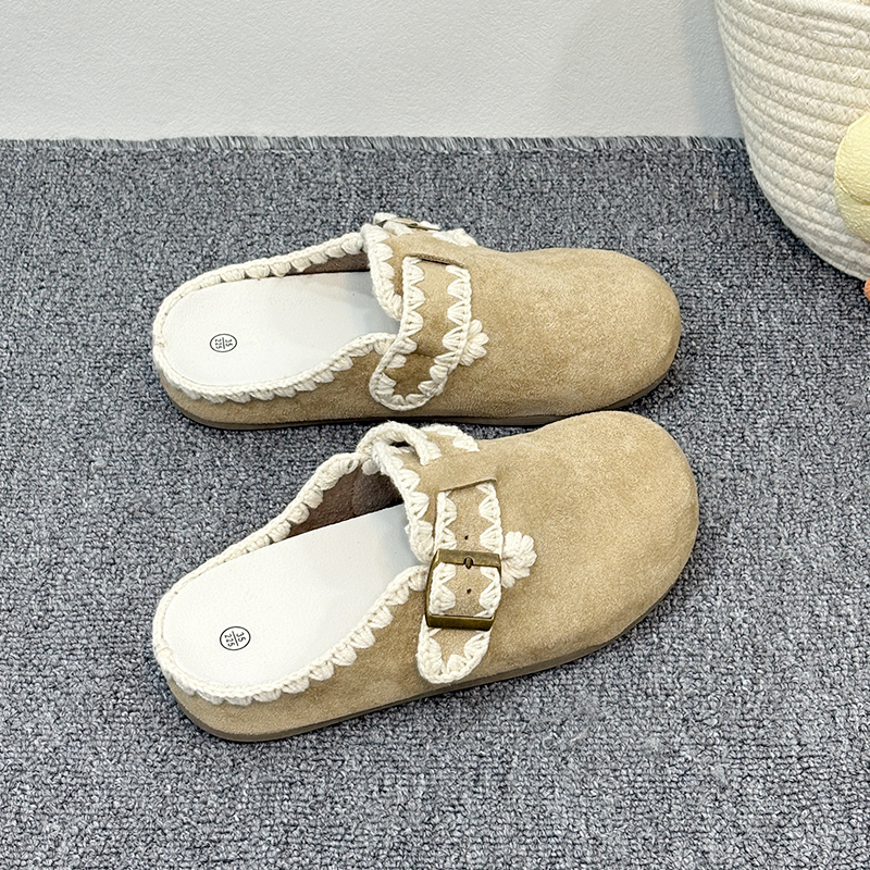 明星推荐】冬季一脚蹬拖鞋勃肯鞋