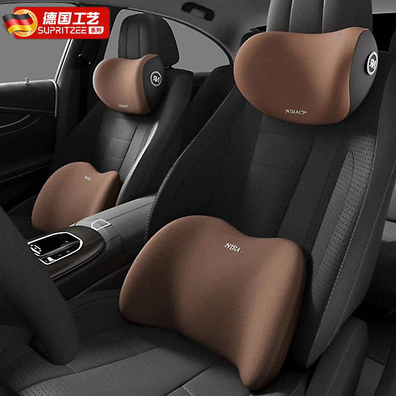 汽车枕头2025新款驾驶座椅车载腰部靠枕记忆棉开 车用护颈椎枕套