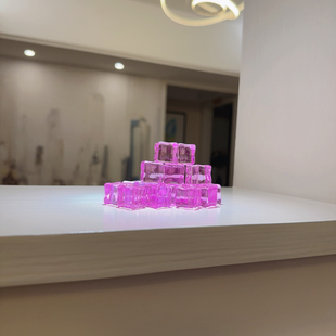 林俊杰JJ20北京香港演唱会周边同款镭射正方形水晶粒块饰品摆件