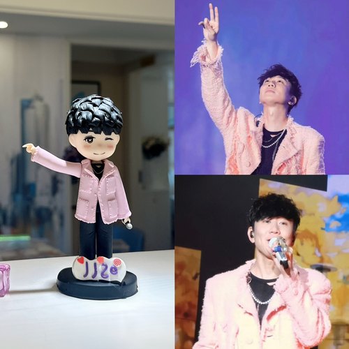 老林俊杰周边潮玩同款Q版手办卡通人偶车载摆件盲盒模型软陶公仔