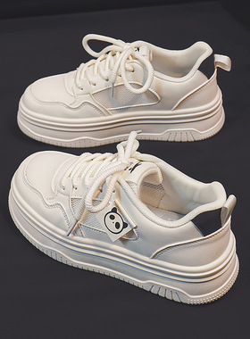 2024夏季女鞋新款网面小白鞋透气百搭运动休闲凉鞋镂空增高鞋F162