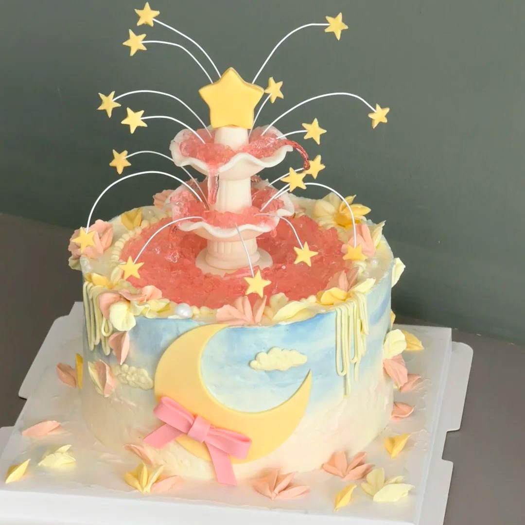 星星许愿池蛋糕装饰翻糖切模七夕情人节线条小狗告白刻字烘焙模具图片