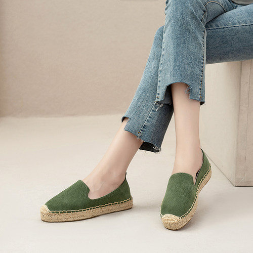 Soludos春夏新款女厚底牛绒单鞋