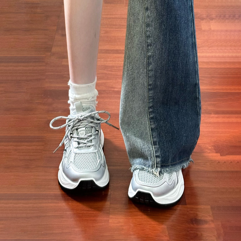 回力情侣老爹鞋女银色百搭透气