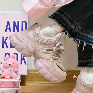 厚底炸街网红超火休闲百搭增高运动鞋 秋季 子 女2024新款 回力老爹鞋
