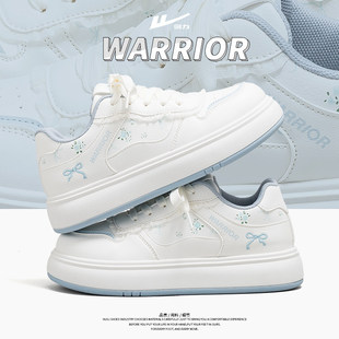 回力板鞋女款2025冬季新款学生休闲蝴蝶结运动春季增高厚底小白鞋