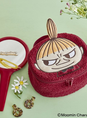 杂志附录 可爱姆明亚美 毛绒化妆包杂物包化妆品收纳包旅行洗漱包