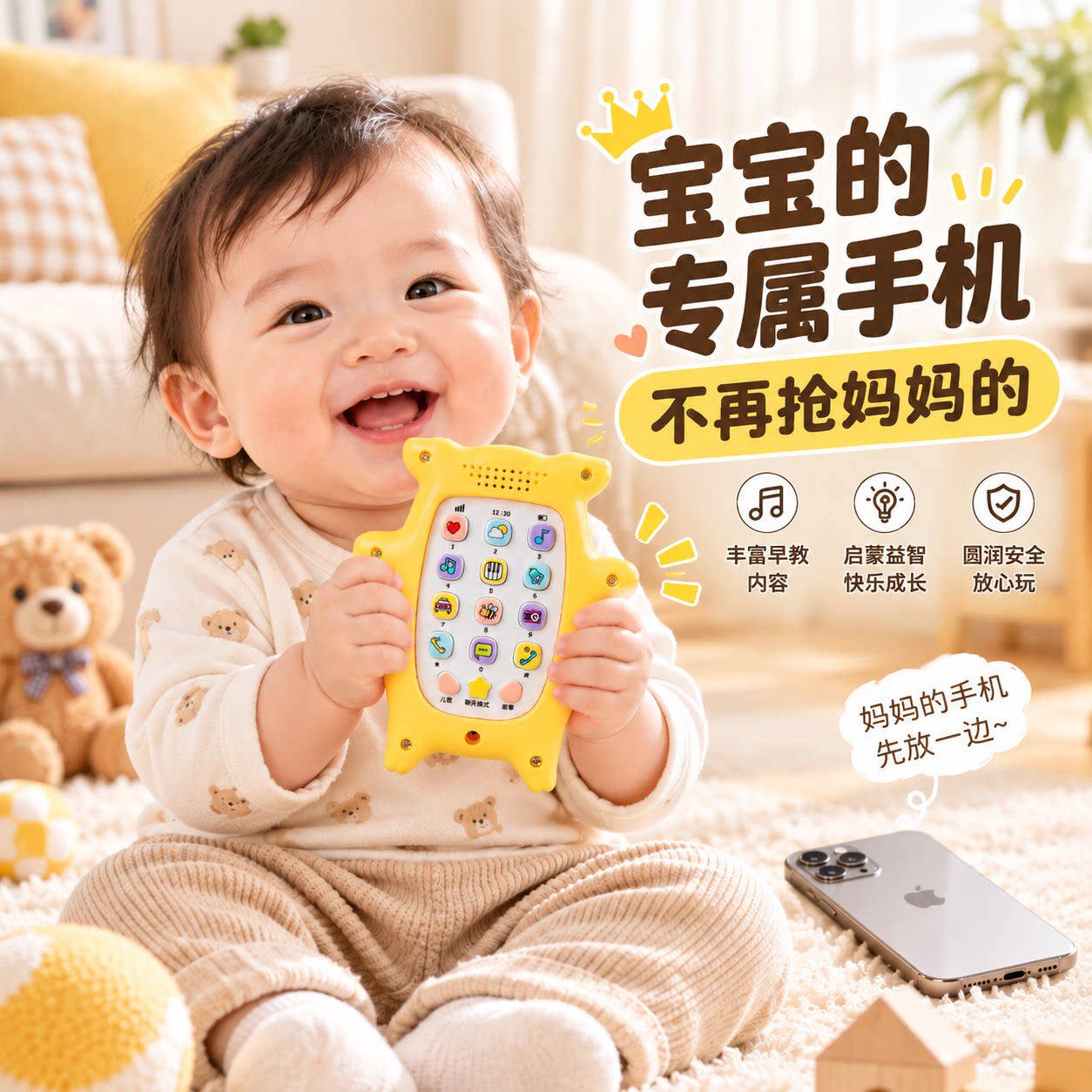 婴幼儿早教仿真小猪手机
