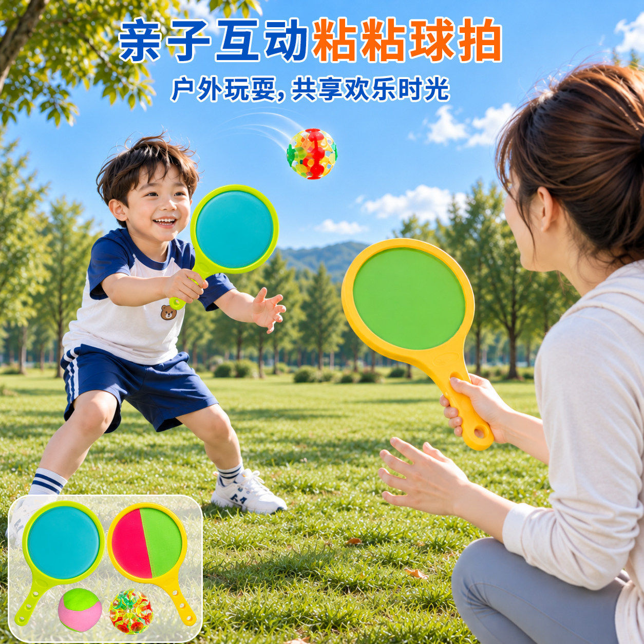 儿童户外吸盘抛接球玩具