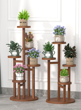 室内外阳台花架实木多层落地可移动绿萝多肉绿植玄关客厅装饰花台