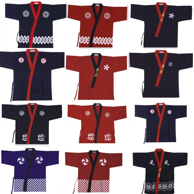 日式工作服日本料理 寿司店日式定制工衣厨师服 服务员服装工服