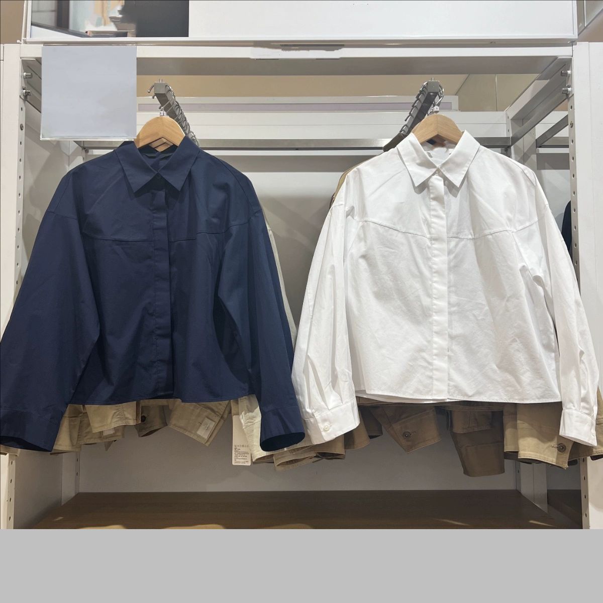 大厂单女装/男女同款牛津纺箱型衬衫长袖衬衣空调衫合作款E479974