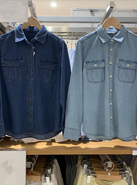 女装牛仔工装衬衫/长袖水洗产品衬衣空调衫外套新款480004/479579