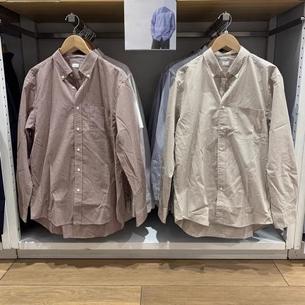 日单男/女装25秋冬品质长绒棉格子衬衫长袖衬衣外套476015/480648