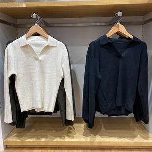 女装可机洗罗纹半开领针织衫/长袖毛衣大厂单2025春季新款E471220