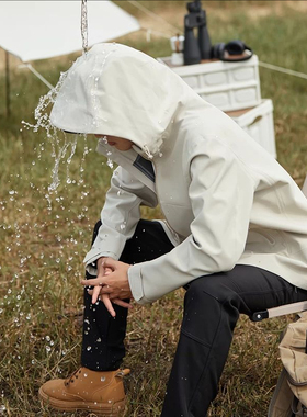 软壳之王！原7000+！防风防水！高端压胶！男士户外连帽运动夹克