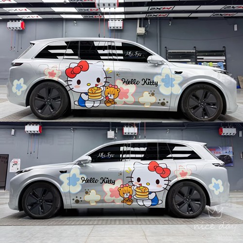 适用于大众途观L车贴拉花凯蒂猫卡通可爱装饰车身贴纸hellokitty