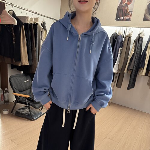 韩系ELEVEN连帽拉链卫衣2026秋季女宽松休闲百搭显瘦外套上衣5517