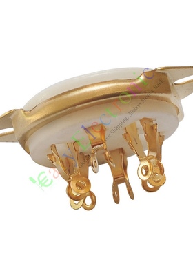 全新镀金6脚电子管座陶瓷GZC6-21-G反面装适WE310A 58 2A5 6C6等