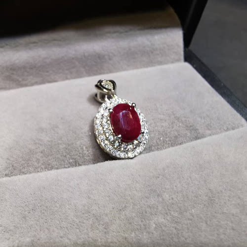 【luna与胖弟】JN-CBGF7-41 红宝石银镶吊坠