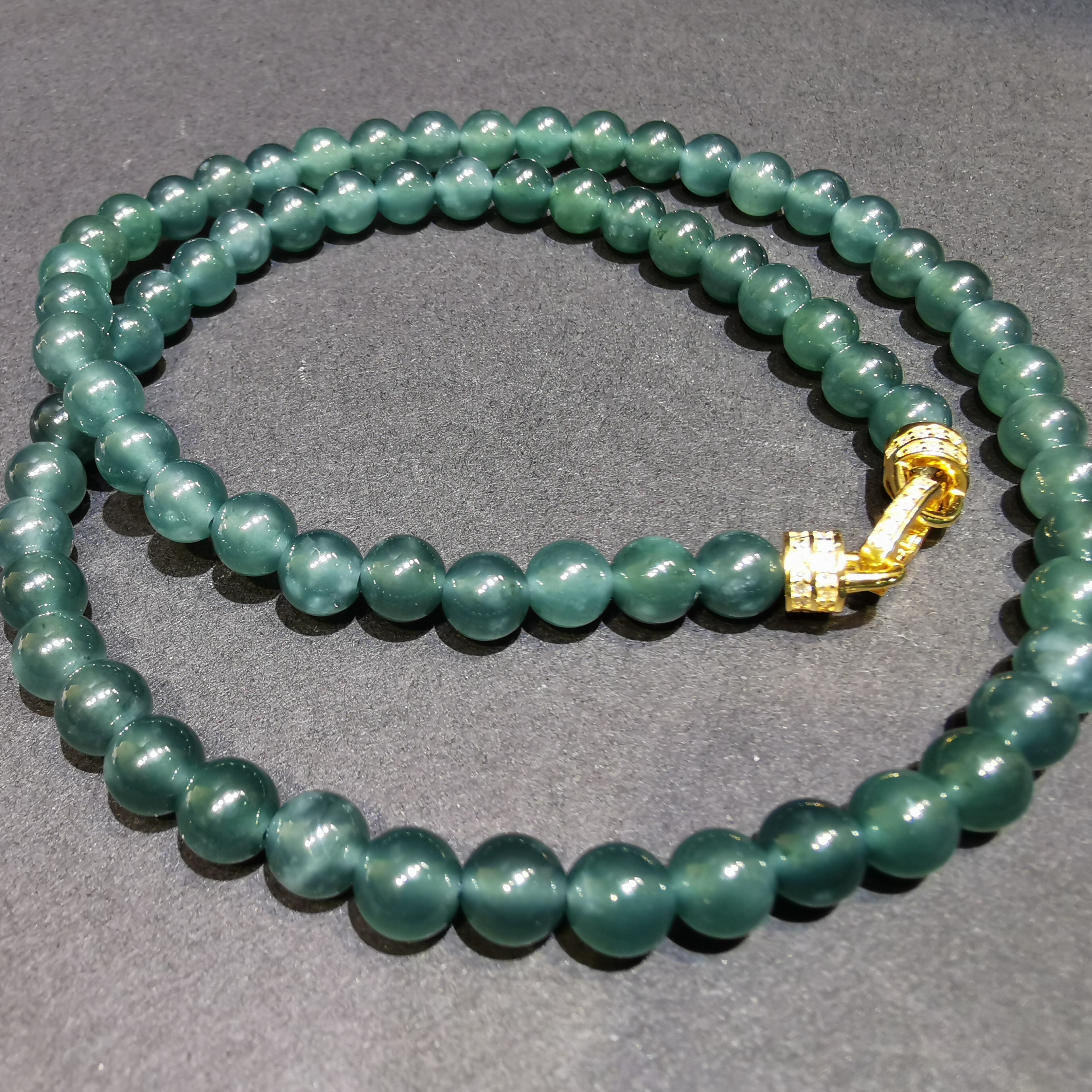 【luna与胖弟】 JN-FC1123-33翡翠蓝水项链