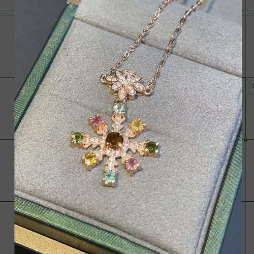 【luna与胖弟】 JN-LR7-116 碧玺银镶吊坠