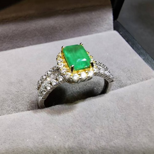 【luna与胖弟】 JN-CBGF7-51 祖母绿银镶戒指