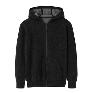 中老年男装带帽拉链加厚2025秋冬新款开衫外套商务休闲爸爸装毛衣